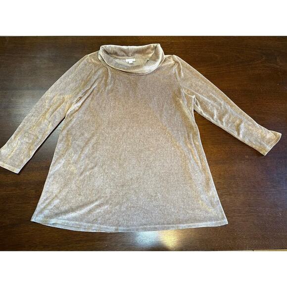 Pure Jill Pima Cotton Burnout Cowl Neck Top Women Large Cottage Transitional - Picture 1 of 11